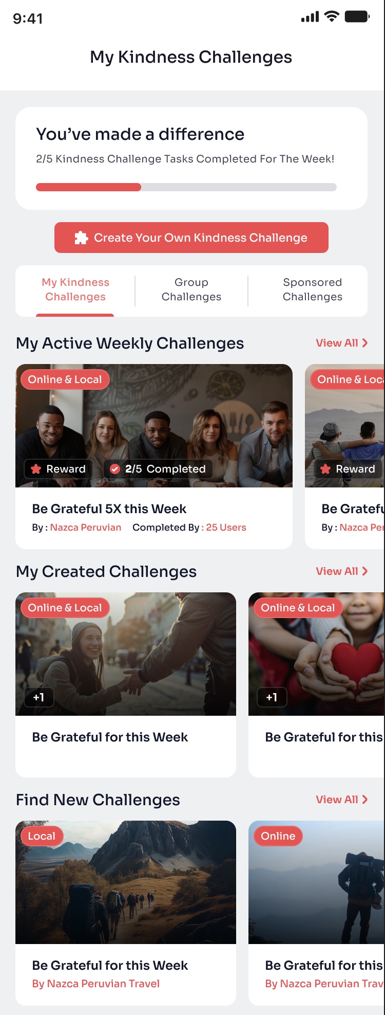 Challenge details showing tasks and accept/decline options